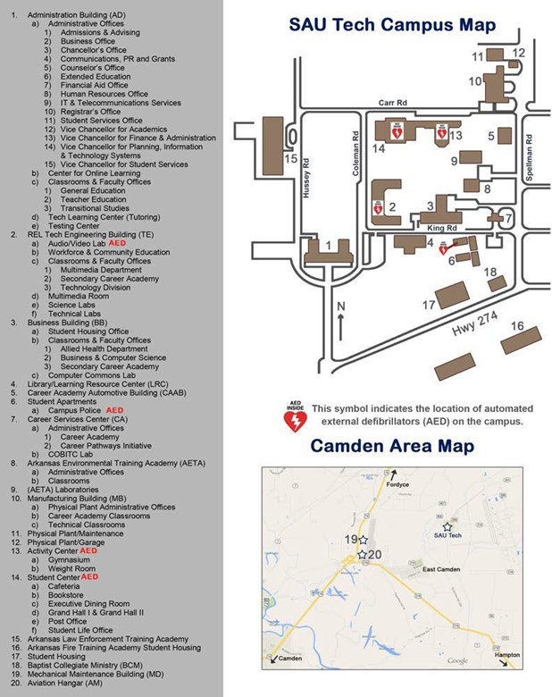 SAU Tech Campus Map